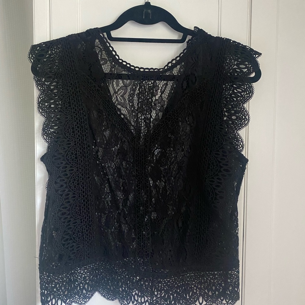 Black lace Zara blouse size S